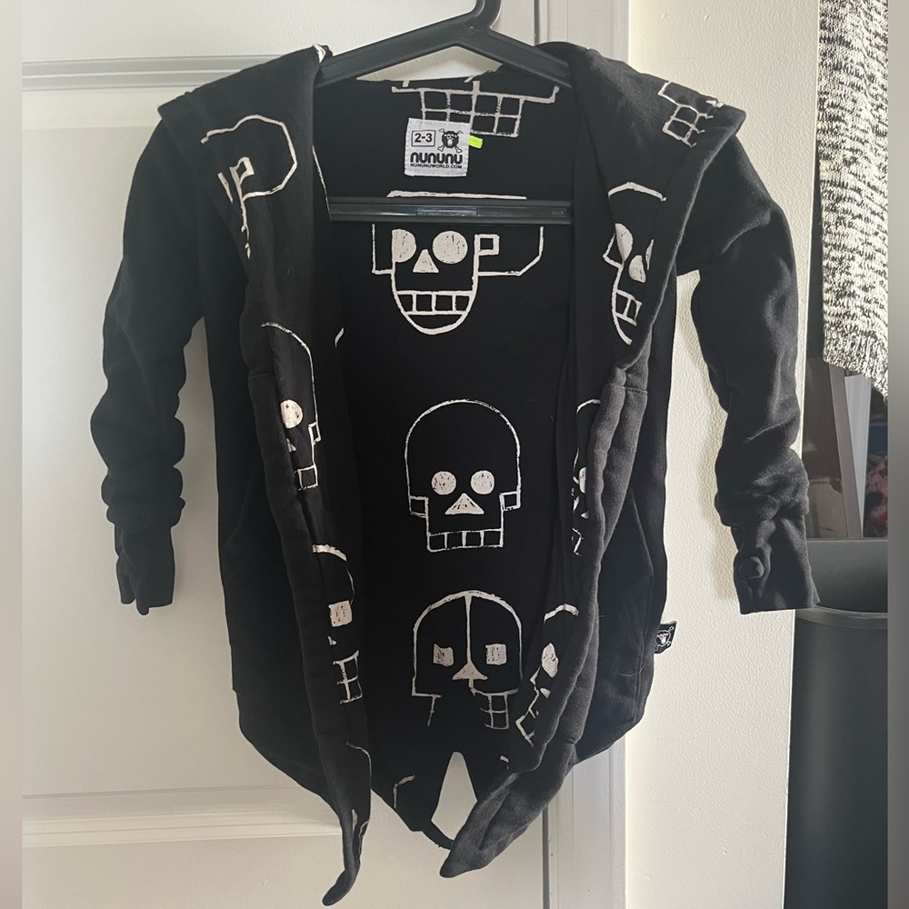 Nununu Robot Skeleton doodle reversible hoodie jacket | size 2-3 | unisex